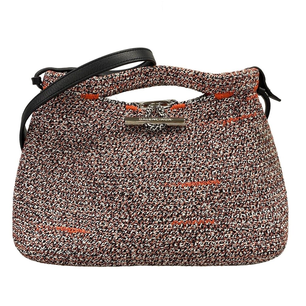 Balenciaga zigzag gagger Handbag 380687 White Black Orange Chemical Fiber - Picture 1 of 15